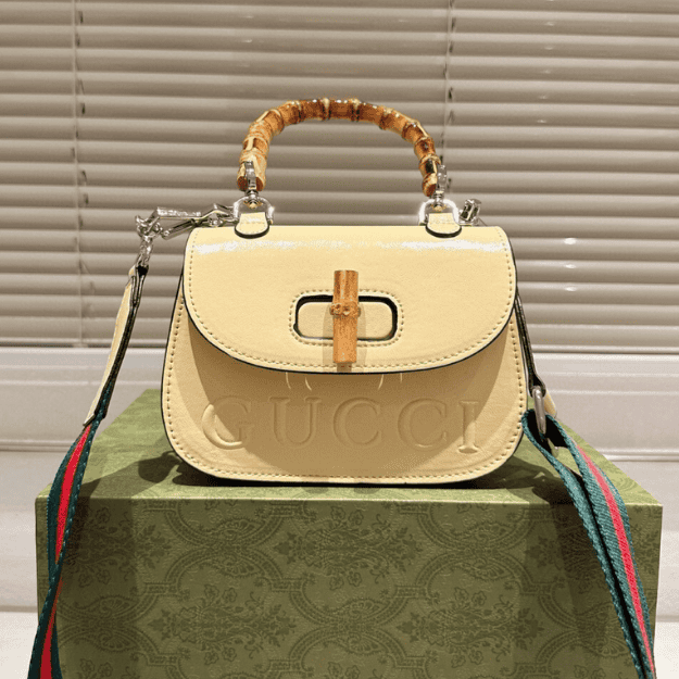 Gucci Bamboo 1947 Mini Top Handle Bag Cream 7.1 Inches 786482 AADJQ 9589