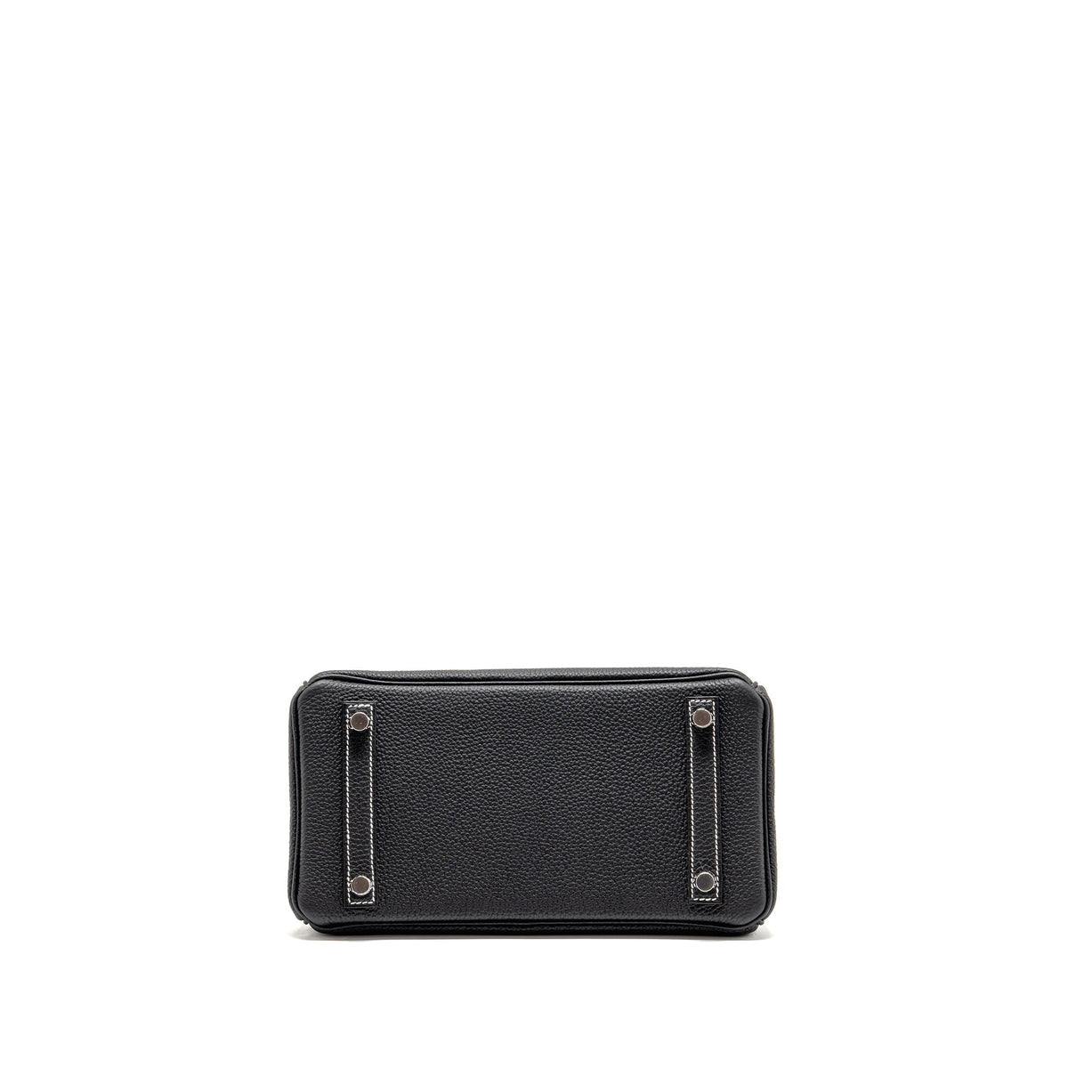 HERMES BIRKIN 25 SPECIAL ORDER TOGO BLACK/WHITE STITCHING BRUSHED SHW
