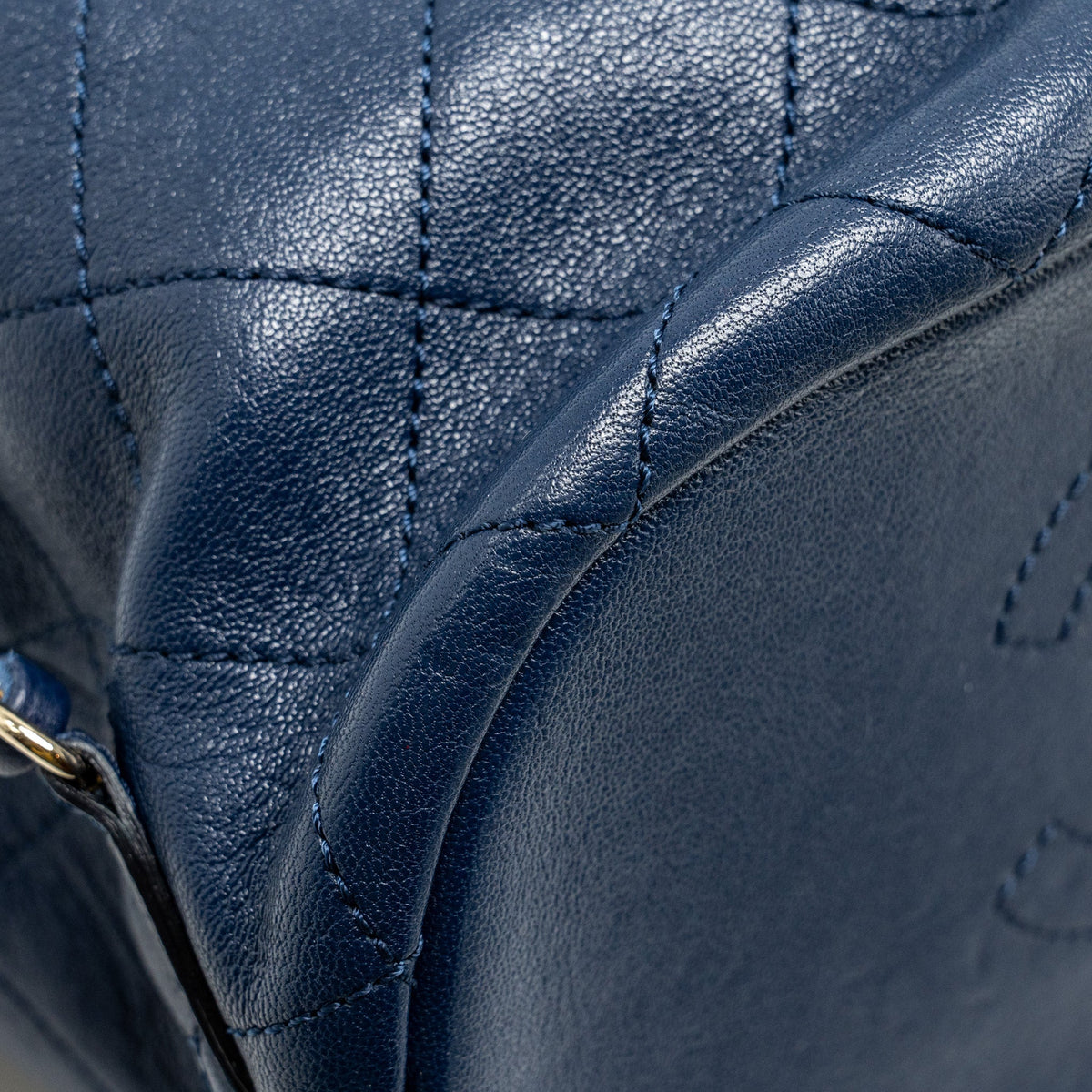 DRAWSTRING BACKPACK LAMBSKIN/GRAINED CALFSKIN DARK BLUE LGHW