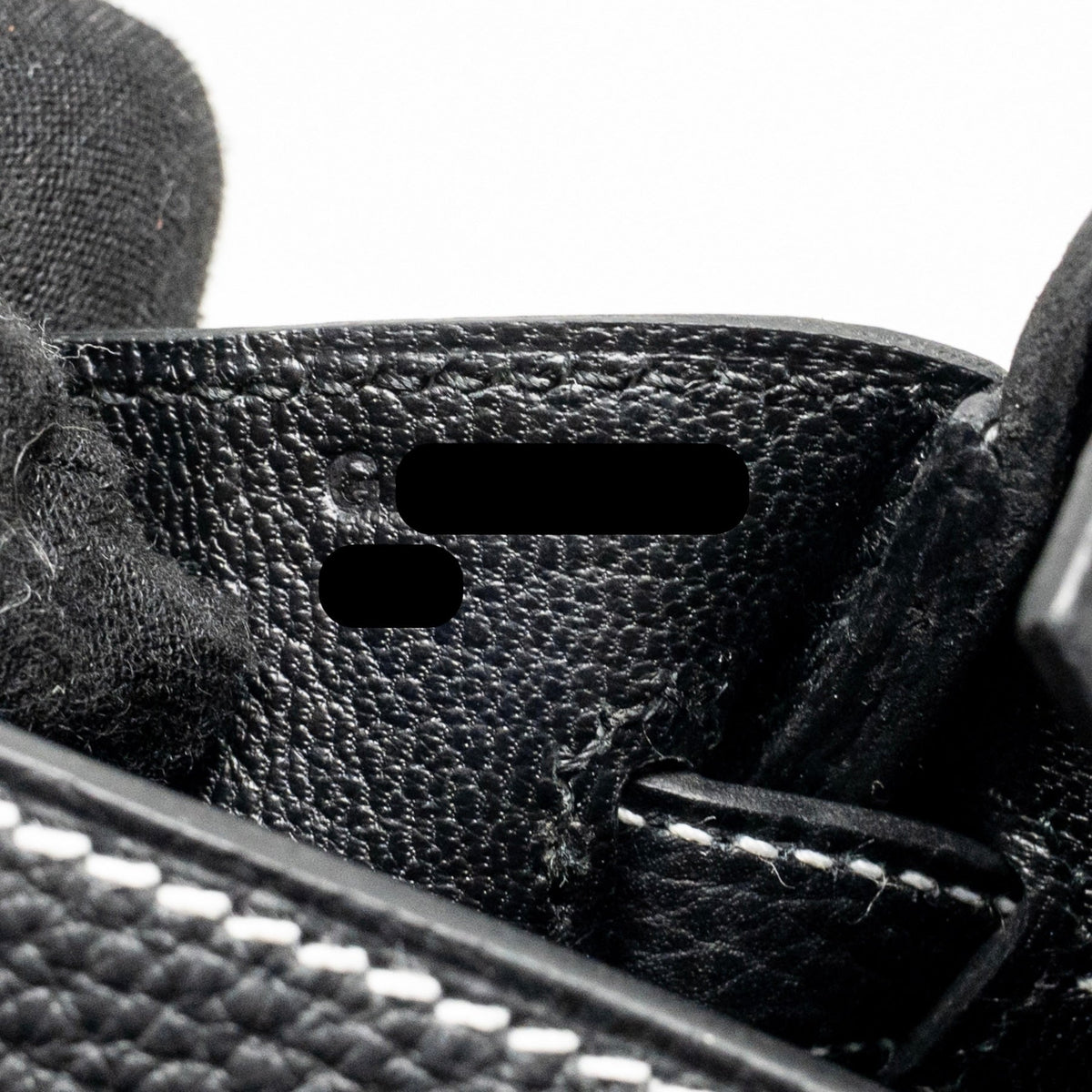 HERMES BIRKIN 25 SPECIAL ORDER TOGO BLACK/WHITE STITCHING BRUSHED SHW